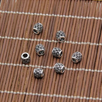 Thailand Sterling Silver European Bead, Drum, without troll & hollow, 6x6mm, Hole:Approx 3mm, 80PCs/Lot, Sold By Lot