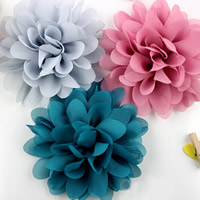 Hair Accessories DIY Findings, Chiffon, Flower, for children, mixed colors, 110mm, 100PCs/Lot, Sold By Lot