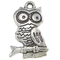 Zinc Alloy Animal Pendants Owl antique silver color plated nickel lead & cadmium free Approx 2mm Sold By Lot