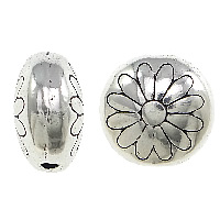 Zinc Alloy Jewelry Beads Flat Round antique silver color plated nickel lead & cadmium free Approx 1.5mm Sold By Lot
