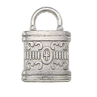 Zinc Alloy Lock Vedhæng, Lås, sølvfarvet forgyldt, nikkel, bly & cadmium fri, 8x12x2mm, Hole:Ca. 3.5mm, 500pc'er/Lot, Solgt af Lot