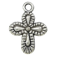 Tibetan Style Cross Pendants, antique silver color plated, nickel, lead & cadmium free, 14x19x1.50mm, Hole:Approx 2mm, 1000PCs/Lot, Sold By Lot