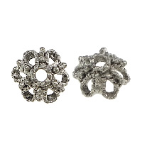 Zinc Alloy Bead Cap Flower antique silver color plated nickel lead & cadmium free Approx 1mm Sold By Lot