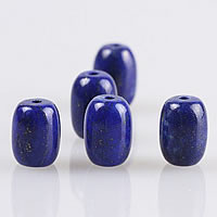 Naturlige lapis lazuli Bead, Kolonne, 10.50x13mm, Hole:Ca. 1mm, 30pc'er/Lot, Solgt af Lot