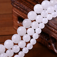Weiß Chalcedon Perle, rund, verschiedene Größen vorhanden, verkauft von Menge