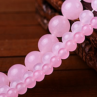 Pink Calcedony Beads Round Sold By Lot