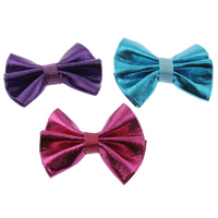 Hair Accessories DIY Findings, Polyester, with Grosgrain Ribbon, Bowknot, fluorescent, more colors for choice, 47x39x9mm, 200PCs/Bag, Sold By Bag