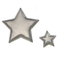 Stainless Steel cabochon Setting, 304 nehrđajućeg čelika, Zvijezda, različite veličine za izbor, izvorna boja, 2000računala/Lot, Prodano By Lot