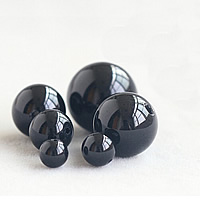 Black Agate Beads Round Grade AAAAA Sold By Lot