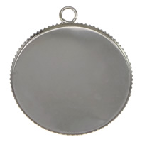 Brass Pendant Findings Flat Round platinum color plated nickel lead & cadmium free Approx 2mm Inner Approx 25mm Sold By Lot