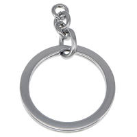 Ijzer Split Ring, platinum plated, nikkel, lood en cadmium vrij, 33x54x3mm, Gat:Ca 26mm, 3x4mm, 100pC's/Lot, Verkocht door Lot