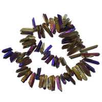 Natural Smoky Quartz Beads Nuggets colorful plated 5-11x14-39x6-12mm Approx 1mm Length Approx 16 Inch Approx Sold By Lot