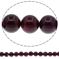 Prirodni Purple ahat perle, Ljubičasta Agate, Krug, različite veličine za izbor, Rupa:Približno 1mm, Dužina Približno 15 inčni, Prodano By Lot