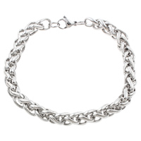 Stainless Steel Jewelry Bracelet wheat chain original color Length Approx 9 Inch Sold By Bag