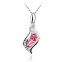 CRYSTALLIZED™ Element Crystal Necklace Zinc Alloy with Czech Rhinestone & CRYSTALLIZED™ platinum plated bright rosy red Sold Per Approx 18 Inch Strand