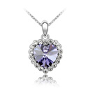 CRYSTALLIZED™ Element Crystal Necklace with Zinc Alloy Heart platinum plated Tanzanite Sold Per Approx 17-20 Inch Strand