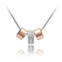 Collar de cristal austriaco, aleación de zinc, con Cristal austriario, chapado, 2-tono, 1.2x0.7cm, Vendido para aproximado 17-20 Inch Sarta