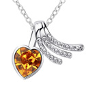 CRYSTALLIZED™ Element Crystal Necklace with Zinc Alloy Heart real gold plated with Austria rhinestone Topaz Satin Sold Per Approx 15-20 Inch Strand