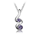 Austrian Crystal Necklace Zinc Alloy real gold plated with Austria rhinestone purple Sold Per Approx 15-20 Inch Strand