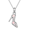 Austrian Crystal Necklace Zinc Alloy with Austrian Crystal Shoes platinum plated bright rosy red Sold Per Approx 17-20 Inch Strand