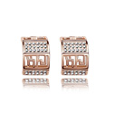 Austrian Crystal Earring Zinc Alloy with Austrian Crystal real rose gold plated Sold By Pair