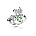 CRYSTALLIZED™ Element Crystal Finger Ring with Zinc Alloy Branch platinum plated Chrysolite 2.2cm US Ring Sold By PC