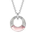 CRYSTALLIZED™ Element Crystal Necklace with Zinc Alloy Donut platinum plated Lt Peach Sold Per Approx 15-19 Inch Strand