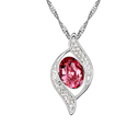 CRYSTALLIZED™ Prvek Krystal náhrdelník, s Zinek, platina á, Rose, 1.8x3.5cm, Prodáno za Cca 17-20 inch Strand
