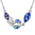 CRYSTALLIZED™ Prvek Krystal náhrdelník, s Zinek, skutečný pozlacené, Karibská modř, 3.7x2.9cm, Prodáno za Cca 15-18 inch Strand