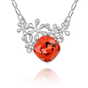 CRYSTALLIZED™ Element Crystal Necklace with Zinc Alloy Snowflake platinum plated Padparadscha Sold Per Approx 17-20 Inch Strand