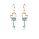 Austrian Crystal Earring Zinc Alloy with Austrian Crystal Heart real gold plated Sold By Pair
