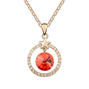 CRYSTALLIZED™ Element Crystal Necklace with Zinc Alloy with 5cm extender chain real gold plated Padparadscha Sold Per Approx 15.5 Inch Strand