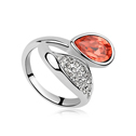 CRYSTALLIZED™ Element Crystal Finger Ring with Zinc Alloy platinum plated Padparadscha 1.9cm US Ring Sold By PC