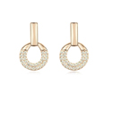 Austrian Crystal Earring with Zinc Alloy Donut real gold plated Sold By Pair