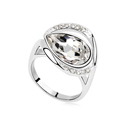 CRYSTALLIZED™ Element Crystal Ringen, met Zinc Alloy, geplatineerd, Kristal, 1.8cm, Maat:7, Verkocht door PC