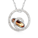 Collar de Elemento de Cristal Swarovski, con aleación de zinc, chapado en oro real, con diamantes de imitación de Austriaco, Topacio Claro, 2.5x2.5cm, Vendido para aproximado 15-20 Inch Sarta
