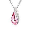 CRYSTALLIZED™ Prvek Krystal náhrdelník, s Zinek, platina á, Rose, 1.3x2.8cm, Prodáno za Cca 17-20 inch Strand