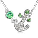 CRYSTALLIZED™ Prvek Krystal náhrdelník, s Zinek, s 5cm extender řetězce, skutečný pozlacené, s Austrálií drahokamu, olivově zelená, 2.5x1.8m, Prodáno za Cca 15.5 inch Strand
