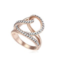 Austrian Crystal Finger Ring Zinc Alloy with Austrian Crystal rose gold color plated 1.8cm US Ring Sold By PC