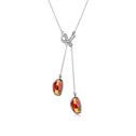 Swarovski Kristall Halsketten, mit Zinklegierung, mit Verlängerungskettchen von 5cm, platiniert, Feuer Opal, 8.4cm, verkauft per ca. 15.5 ZollInch Strang