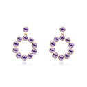 Austrian Crystal Earring Zinc Alloy with Austrian Crystal Donut real gold plated violet Sold By Pair