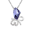 CRYSTALLIZED™ Element Crystal Necklace with Zinc Alloy with 5cm extender chain Butterfly platinum plated with rhinestone Tanzanite Sold Per Approx 15.5 Inch Strand
