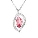 CRYSTALLIZED™ Prvek Krystal náhrdelník, s Zinek, s 5cm extender řetězce, platina á, Light Rose, 2.5x4.0cm, Prodáno za Cca 15.5 inch Strand