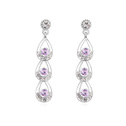 Austrian Crystal Earring Zinc Alloy with Austrian Crystal Teardrop platinum plated violet Sold By Pair