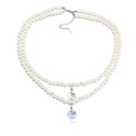 CRYSTALLIZED™ Prvek Krystal náhrdelník, s Zinek, s 5cm extender řetězce, Flat Round, Krystal, 1.2x1.2cm, Prodáno za Cca 15.5 inch Strand