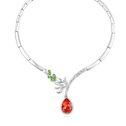 CRYSTALLIZED™ Element Crystal Necklace with Zinc Alloy with 5cm extender chain Teardrop platinum plated Padparadscha Sold Per Approx 15.5 Inch Strand