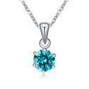 CRYSTALLIZED™ Prvek Krystal náhrdelník, s Mosaz, s 5cm extender řetězce, Květina, platina á, Crystal Green, 0.7x1.5cm, Prodáno za Cca 15.5 inch Strand