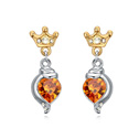 CRYSTALLIZED™ Element Crystal Earring with Zinc Alloy Crown plated Topaz Sold By Pair