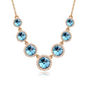 CRYSTALLIZED™ Element Crystal Necklace with Zinc Alloy with 5cm extender chain Flower real gold plated Aquamarine Sold Per Approx 15.5 Inch Strand