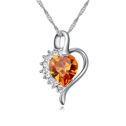 CRYSTALLIZED™ Element Crystal Necklace with Zinc Alloy with 5cm extender chain Heart platinum plated Topaz Sold Per Approx 15.5 Inch Strand
